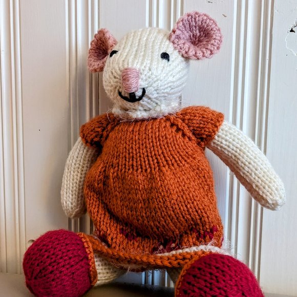 Meet Ella Mouse handmade tricot stuffed animal baby shower birthday gift 14 inch - Picture 3 of 7